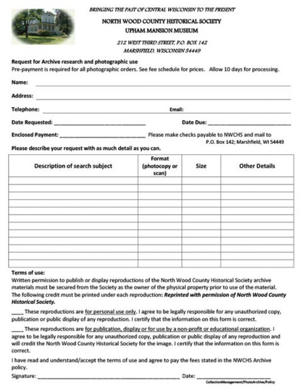 Reproduction Request Form